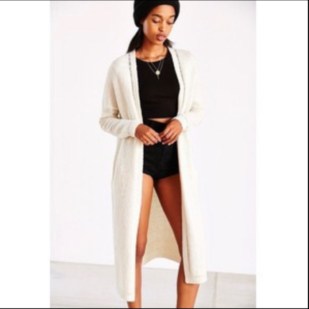 Silence & Noise Med Beige Open Front Duster